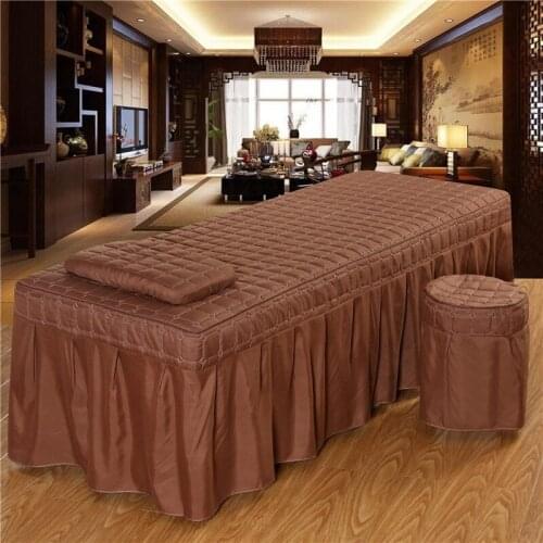 1PC Soft Beauty Salon Bed Skirt Solid Color Bed Spread for Hairdresser Salon Polyester/Cotton 11 Color Options #s