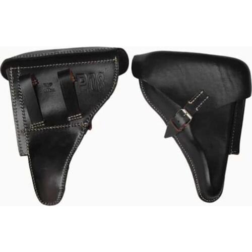 WWII GERMAN ELITE MILITARY BLACK OFFICER LEATHER LUGER P08 HARDSHELL HOLSTER