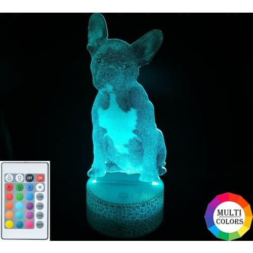 USB Nightlight French Bulldog Night Light LED Dog 3D Picture Lamp Atmosphere Nightlight Home Party Decor Birthday Gift for Kids