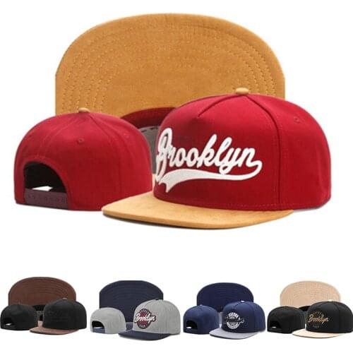 2021 New BROOKLYN artificial suede hip-hop red elastic cap men and women adult outdoor leisure sunscreen baseball cap bone