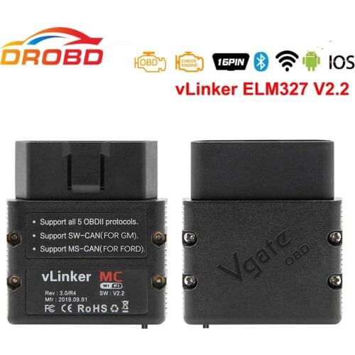 Vgate vLinker MC+ ELM327 V2.2 Bluetooth4.0 WIFI OBD2 Scanner For Android/IOS PK OBDLINK ELM329 Work for BimmerCode Forscan
