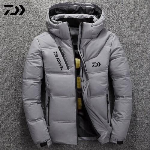 Daiwa Fishing Clothes Fishing Jacket Winter Mens Keep Warm Hoodie Thicken Jacket for Fishing Thermal Windproof Fishing Wear