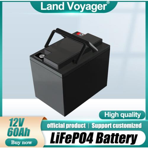 Land Voyager 12V 60Ah Deep Cycle LiFePO4 Rechargeable Battery Pack 12.8V 60Ah Life Cycles 4000 with 100A BMS Protection