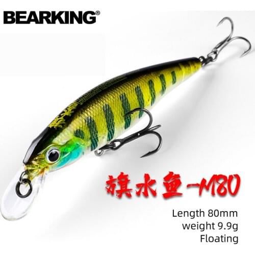 BEARKING PRO 80mm 9.9g professional quality fishing lures hard bait slim quality wobblers minnow Artificial Bait Tackle BEARKI