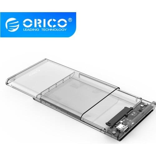 2.5-inch Type-C hard disk box transparent design, tool-free installation Plug and play, USB3.1,ORICO 2139C3