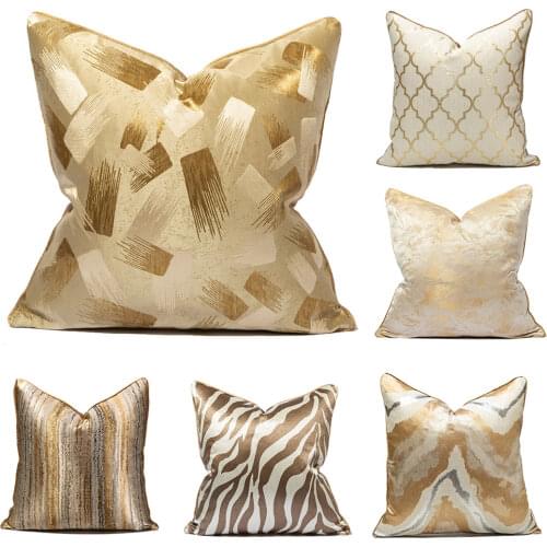 Luxury Throw Pillow for Couch Sofa Home Decor Velvet Soft Square Cushion Solid 45*45 Golden