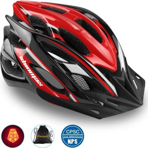SHINMAX Bicycle Helmet Led Light Integrated Bicycle Helmet Detachable Sun Visor Mountain Road Bike Helmet MenS Sports Helmet