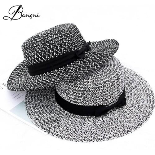 2017 ladies fashion summer hats Large Brim women paper straw sun hat customized for Bohemia Panama beach hat Chapeu Feminino