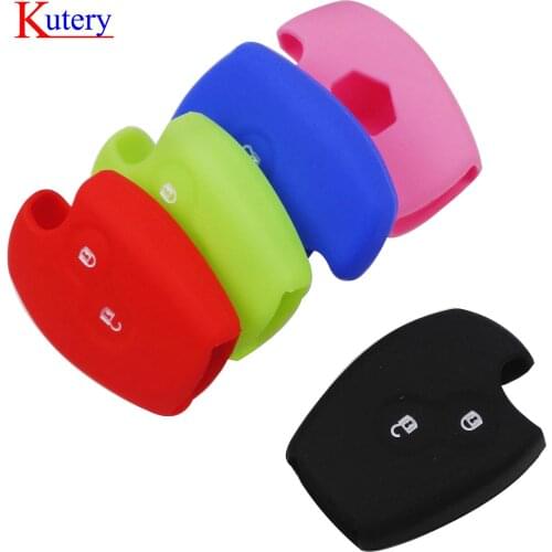 Kutery 2BTN Silicone Remote Car Key Cover Case For Renault Duster Logan Fluence Clio Dacia Modus Clio Twingo Kangoo Protection