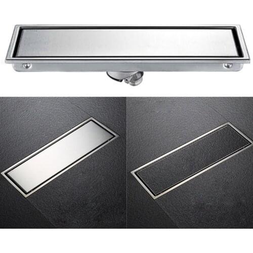 SUS304 Stainless Steel 30x11cm Invisible Bathroom Floor Drain Waste Grate Shower Drainer