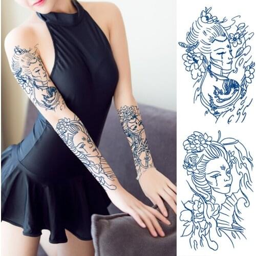 Juice Lasting Ink Tattoo Sticker Body Art Waterproof Temporary Tatto Sexy Geisha Flower Updated Version Tatoo