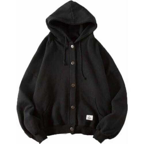 Fashion Men Hoodies Loose Cardigan Sweatshirt Long-Sleeve Matching Color Casual Coat Top Streetwear Spring Pullover Hooded