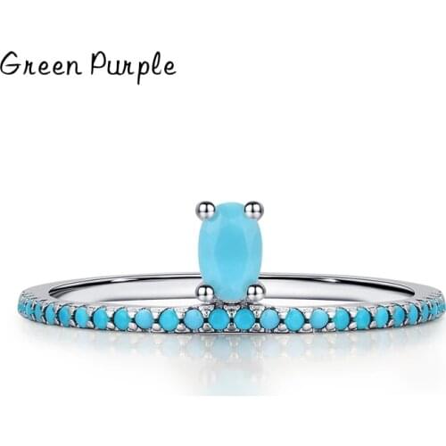 Ring s925 Sterling Silver Vintage Oval Turquoise Crown Elegant Female Finger Rings For Women Wedding Statement Jewelry