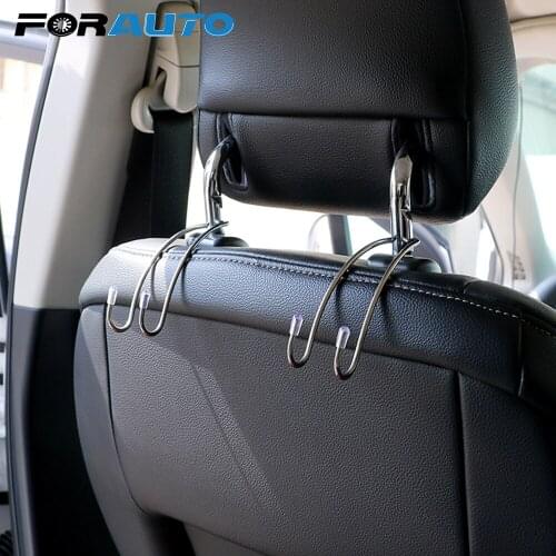 1 Pair Stainless Steel Auto Fastener Clip Handrest Car Seat Back Clips Holder Hook for Bag Purse Car Hanger Interior Accessories