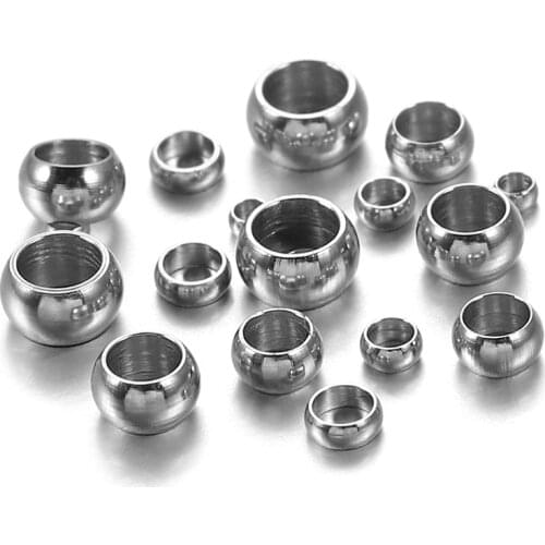 120Pcs/Lot 1.5-4.0mm Stainless Steel Stopper Spacer Beads Crimp End Beads For DIY Bracelet Jewelry Making Findings Accessories