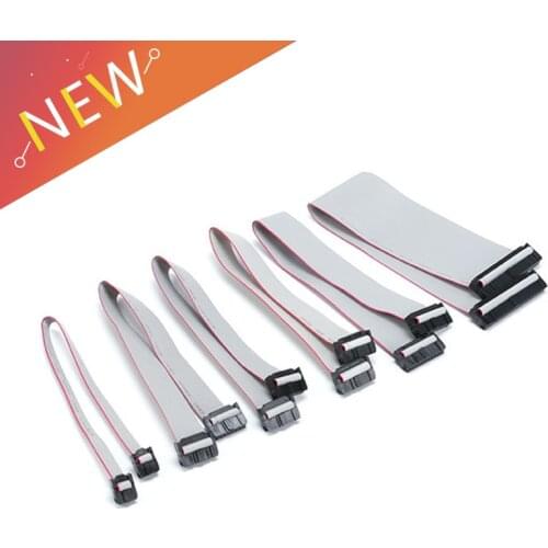 2.54MM pitch JTAG ISP AVR Download Cable Wire FC-6/10/14/16/20/40P PIN Connector Gray Flat Ribbon Data Cable 30CM