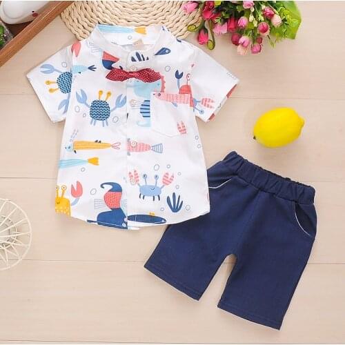 Boys clothes sets summer children clothing toddler baby fashion cotton shirt+shorts 2pcs outfits for boy kids tracksuits outfits
