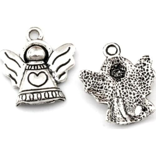 20pcs Angel With Wing Heart charm Pendants Fashion Jewelry DIY Fit Bracelets Necklace 19x21.5mm A-500
