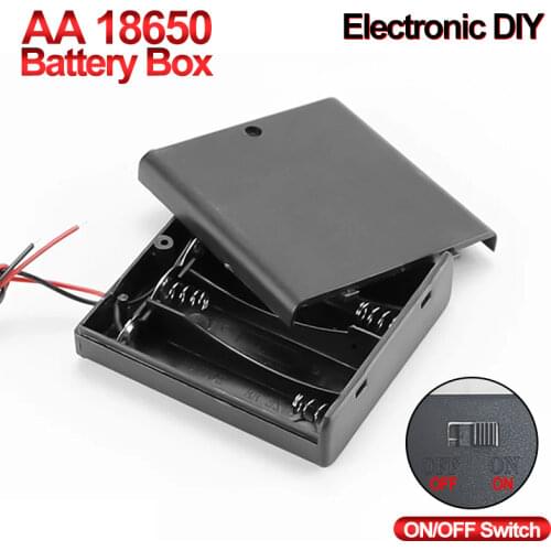 High quality DIY battery box 1 2 3 4 6 8 Slots Batteries Container With Switch&Cover for 18650 AA Black Battery Storage Case