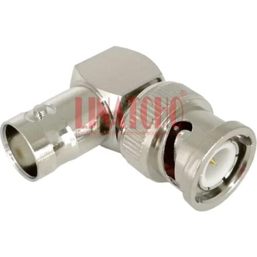 90 Degree 50ohm Copper BNC Male to BNC Female Right Angle Cable Adaptor Conventor Connector