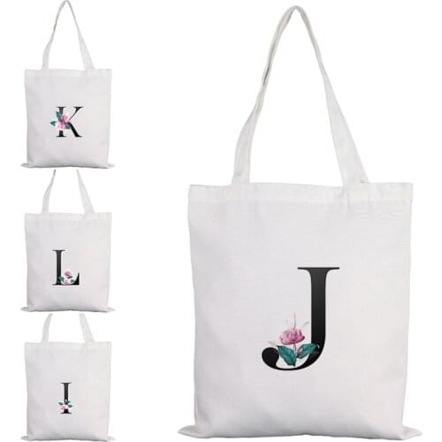 Alphabet Flower Shopping Trolley Reusable Cloth Bag Custom Tote Nylon Woman Basket With Letters Pvc Beach Bags