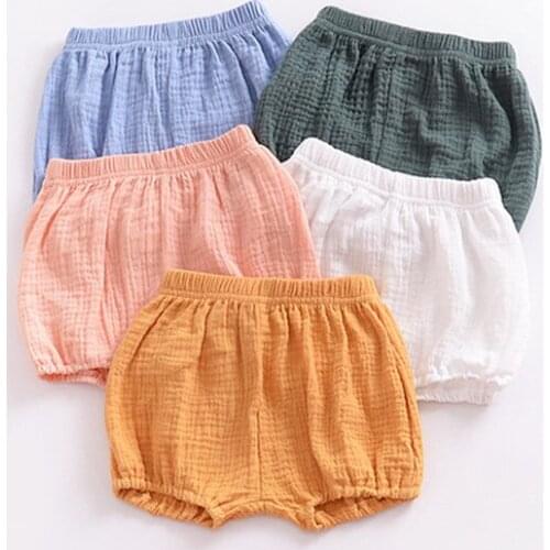 Free Shipping Baby Clothes Summer 2018 Shorts Cotton Baby Bloomers Elastic Leg Opening Solid Diaper Cover Baby Girl Boy Shorts