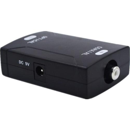 Digital Coax Coaxial RCA to Optical TOSlink SPDIF Audio Converter Adapter Support Dolby 5.1 and DTS Sound