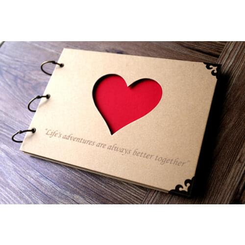 Rustic Custom Heart Shape Wedding scrapbook Photo Album Guest Book bridal baby shower birthday party decorations favors