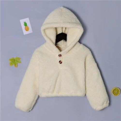 Children Clothes Boys Girls Hoodies New In 2021 Solid Color Autumn And Winter Casual Pullover Wool Warm Jacket Soft Toddler Top