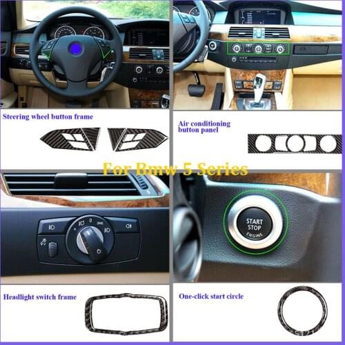Real Carbon Fiber(soft) Product Car Interior Protective Sticker Paste Type For Bmw 5 Series E60/E61 2004-2020 Car Accessories