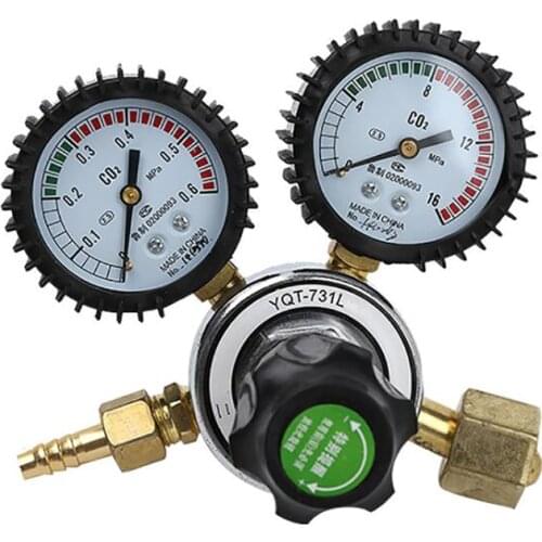 CO2 Pressure Regulator Valve CO2 Pressure Reducer Dual Gauge Gas Gauge Regulator Carbon Dioxide Welding Pressure Reducer