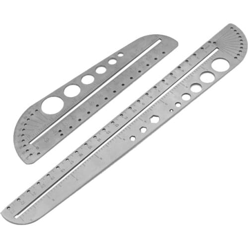 Titanium alloy TC4 and stainless steel 3CR ruler, protractor, hexagonal fine art scale