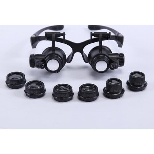 10X 15X 20X 25X LED Lighted Magnifier Carrier Forget Third Hand for Soldering Eye Glasses Watch Repair Loupe Jeweler Magnifying