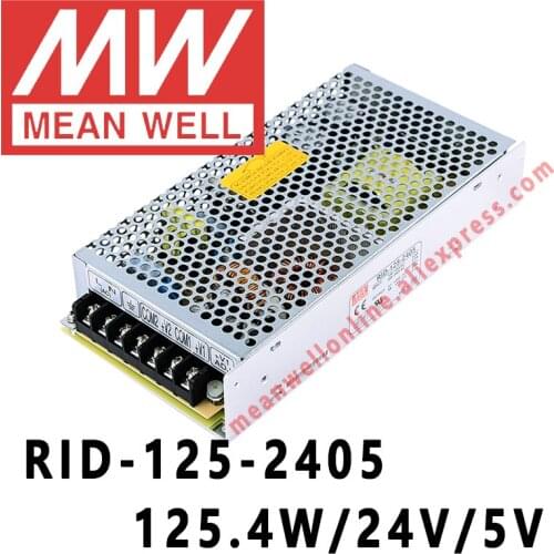 Mean Well RID-125-2405 AC/DC 125.4W 24V/5V Dual Output Switching Power Supply meanwell online store
