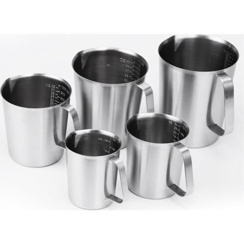 1Pcs measuring cup 500ml 1000ml 304 stainless steel Thickened measuring cup 1500ml 2000ml Kitchen Tools for coffee/milk