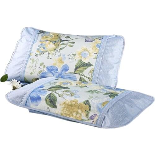 Ice Silk Pillowcase For Hair And Skin Printed Pillow Cases Bedding Cover For Living Room