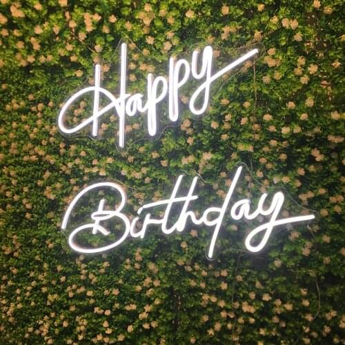 Happy Birthday Neon Sign Light Custom Led Flex Wall Decor Baby Shower Anniversaire Party Birthday Decoration Personalized