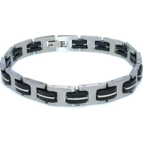 New Fashion Hip Hop Rock Mens Bracelet Punk Stainless Steel Bracelet Mens Black Chain Metal Jewelry