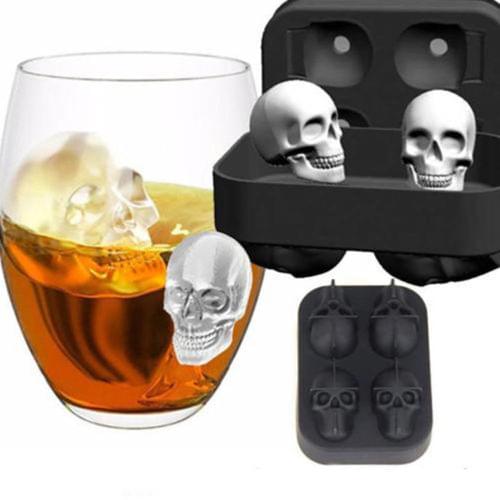 New Silicone 3D Skull Shape Ice Cube Trays Mold Mould Cocktails Whisky Maker Ice Tray Kitchen Tools