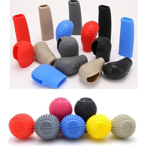 New Car Shift Knob Cover Car Vehicle Round Soft Silicone Anti-Slip Lever Gear Shift Knob Cover Fashion Color Shift Knob Boots
