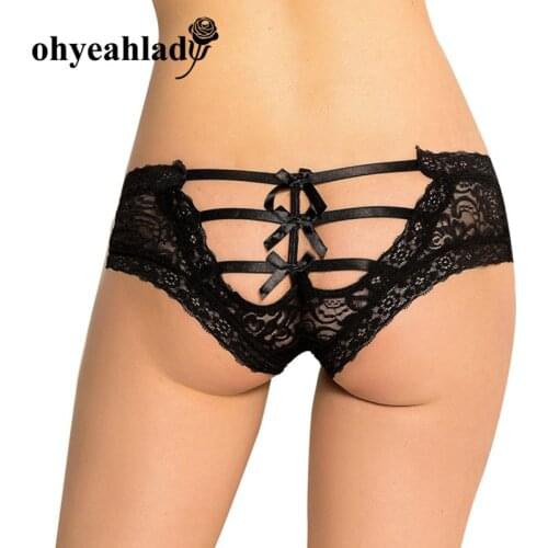 Ohyeahlady Lace Underwear Panties Plus size 5XL Bragas Talla Grande Bandage Hollow Out Tanga Femme Intimates Lingerie PJ5110