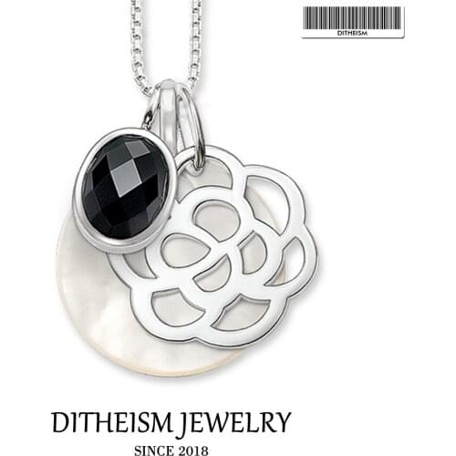 Link Chain Necklace Rose Ornament, 2018 New Fashion 925 Sterling Silver Jewelry Romantic Gift For Women Girls