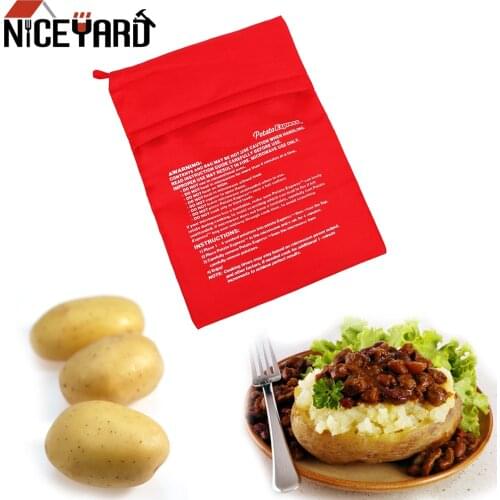 NICEYARD Microwave Baking Potatoes Bag Quick Fast Baked Potatoes Rice Pocket Easy To Cook Steam Pocket Washable Cooker Bag