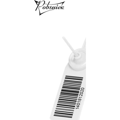 Pobsuier 100 Plastic Bar Code Labels Disposable Adjustable Security Seals Product Barcode Tag for Shoes Bags Clothes 300mm/11.8"