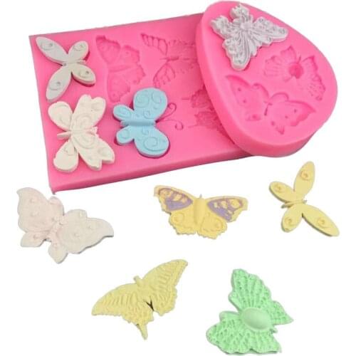 A variety of butterfly silicone baking cake fondant chocolate biscuit mold decoration kitchen tools DIY glue dropping tools