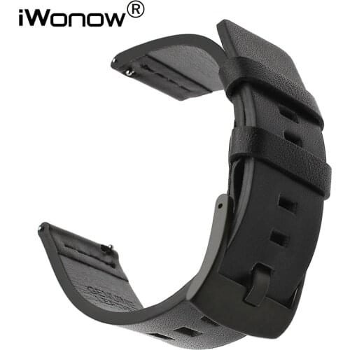 20mm Italian Oily Leather Watchband for Garmin Vivoactive3 Withings Activite Steel HR 40mm Quick Release Watch Band Wrist Strap