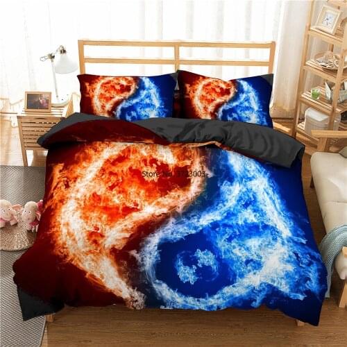 Luxury Yin-Yang Pattern Bedding Set 2/3 Piece Down Quilt Cover Pillowcase Single and Double King Queen Size Home Textile