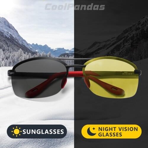 2021 Photochromic Polarized Sunglasses Men Driving Glasses Day Night Vision Women Safety Driver Goggles Oculos De Sol Masculino