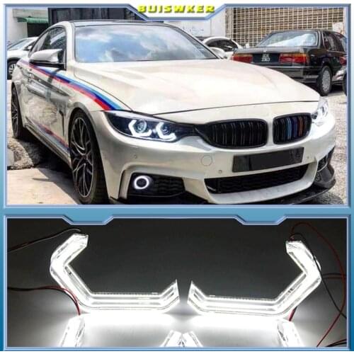 LED Angel Eyes M4 Style Iconic For BMW 2 3 4 Series F30 F31 F32 F34 E90 E60 F10 F80 F82 F83 Xenon/Halogen Lens Headlight DTM DRL