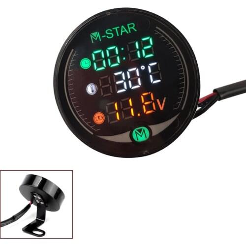 For Yamaha MXT850 Niken GT XTZ700 TENERE FZR 600 Motorcycle Voltmeter Time Temperature LED 3-in-1 LED Digital Voltage Meter